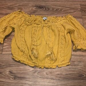 Yellow Off The Shoulder Top